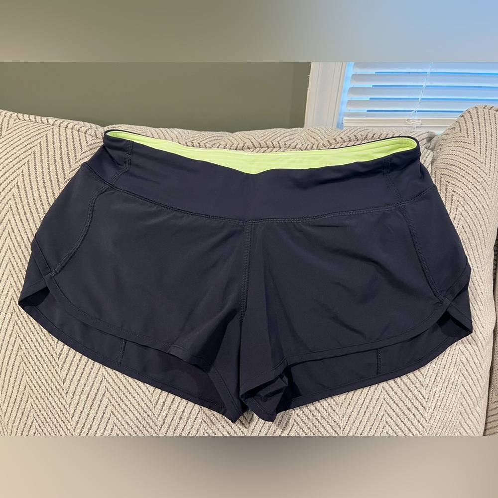 Lululemon size 6 Run Speed Shorts — Inkwell Navy Blue